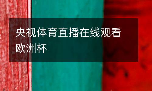 央視體育直播在線觀看歐洲杯